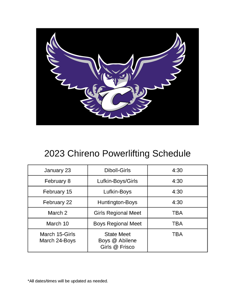 Powerlifting Schedule