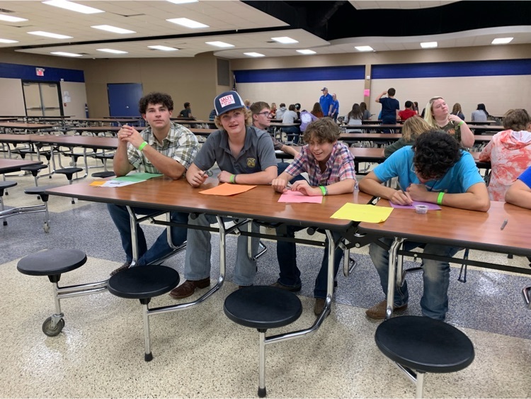 Students participating in leadership building activities.